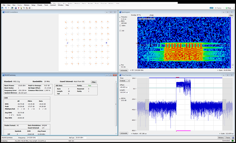 WLAN測定スペクトラム・アナライザ・ソフトウェア